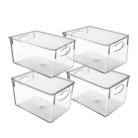 Sorbus Clear Storage Bins with Lids, 4ct.